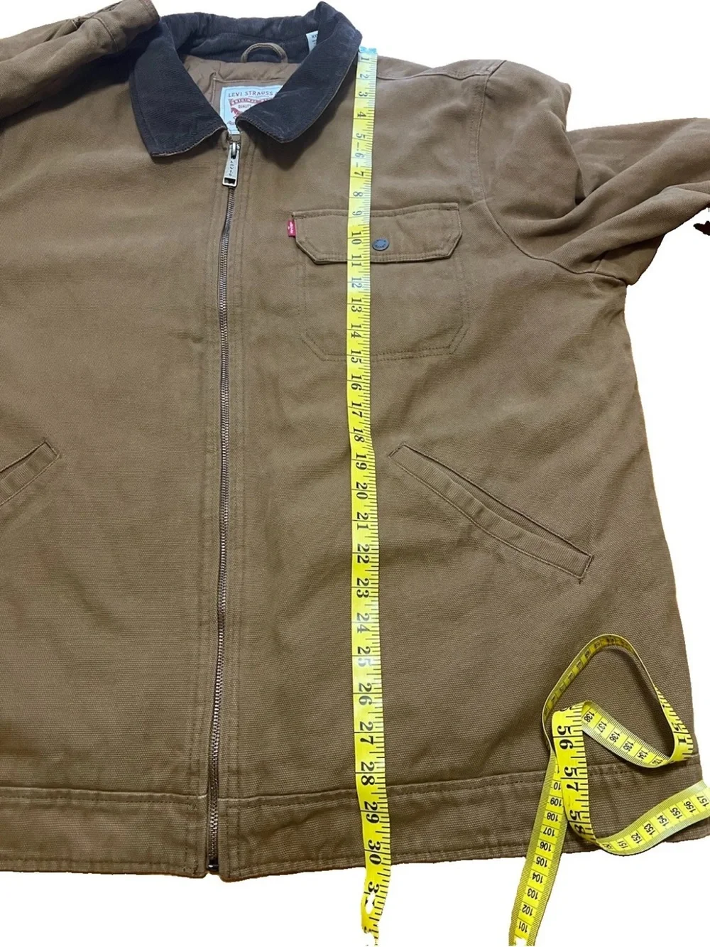 Levi’s Brown Canvas Work Jacket XXL – Dark Brown Corduroy Collar